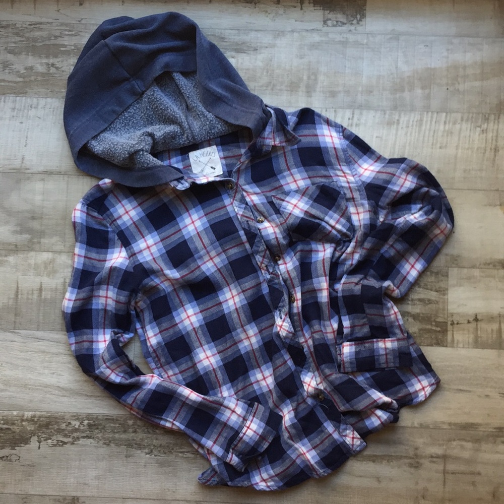 LA Hearts Flannel with Hood